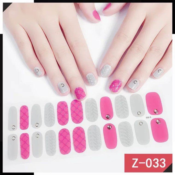nail sticker / stiker kuku waterproof kualitas tinggi isi 22 lembar