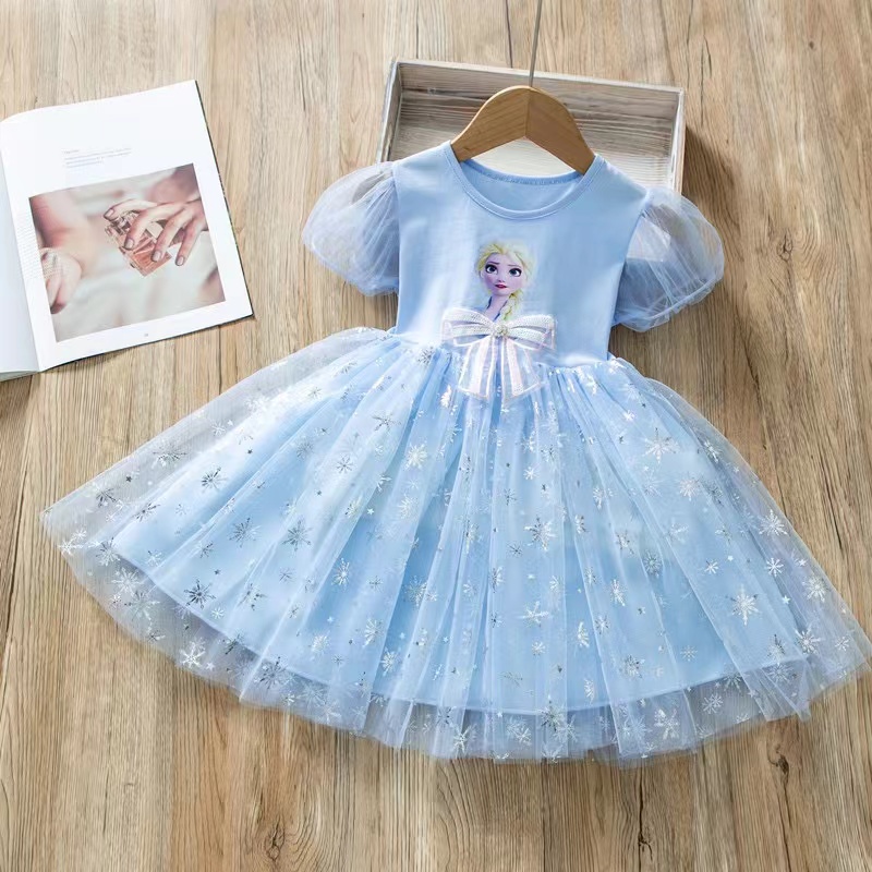 Dress Anak Frozen  Princess Elsa Pita Depan Import 2-8 Tahun 2022 New