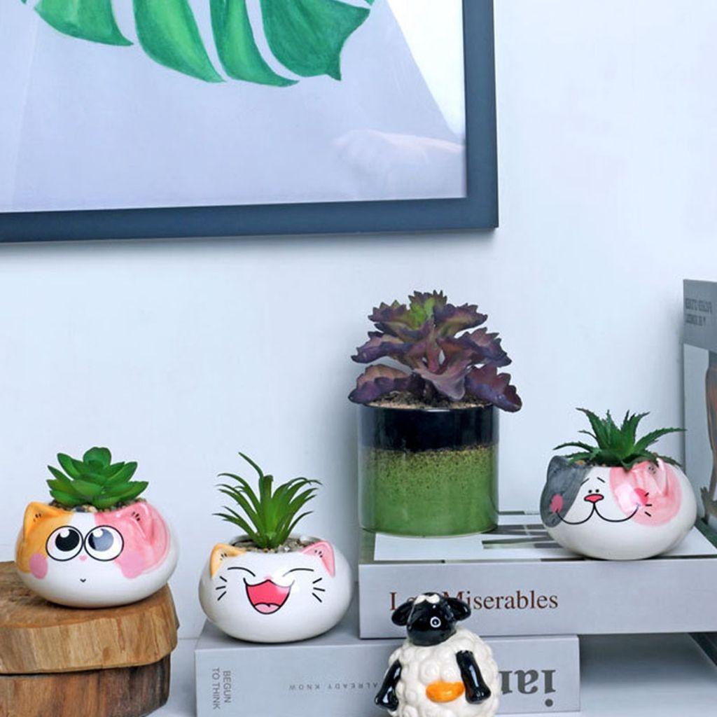 [Elegan] Pot Bunga 1pcs Gaya Hewan Planter Bunga Ornamen Kartun Dekorasi Meja Perlengkapan Taman