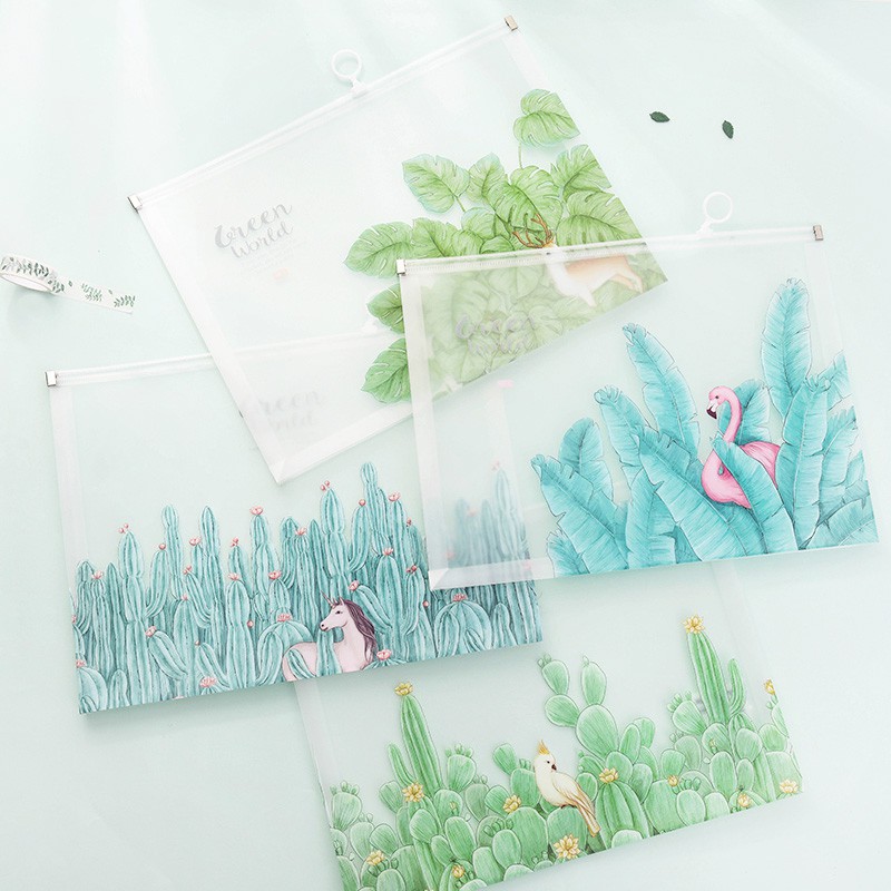 

GREEN WORLD ZIPPER FILE FOLDER A4