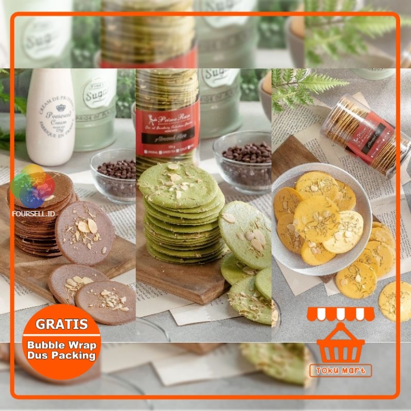 Prima Rasa - Almond Slice Kemasan Tabung All Varian (PACKING AMAN) - Primarasa Bandung Oleh Oleh Ban