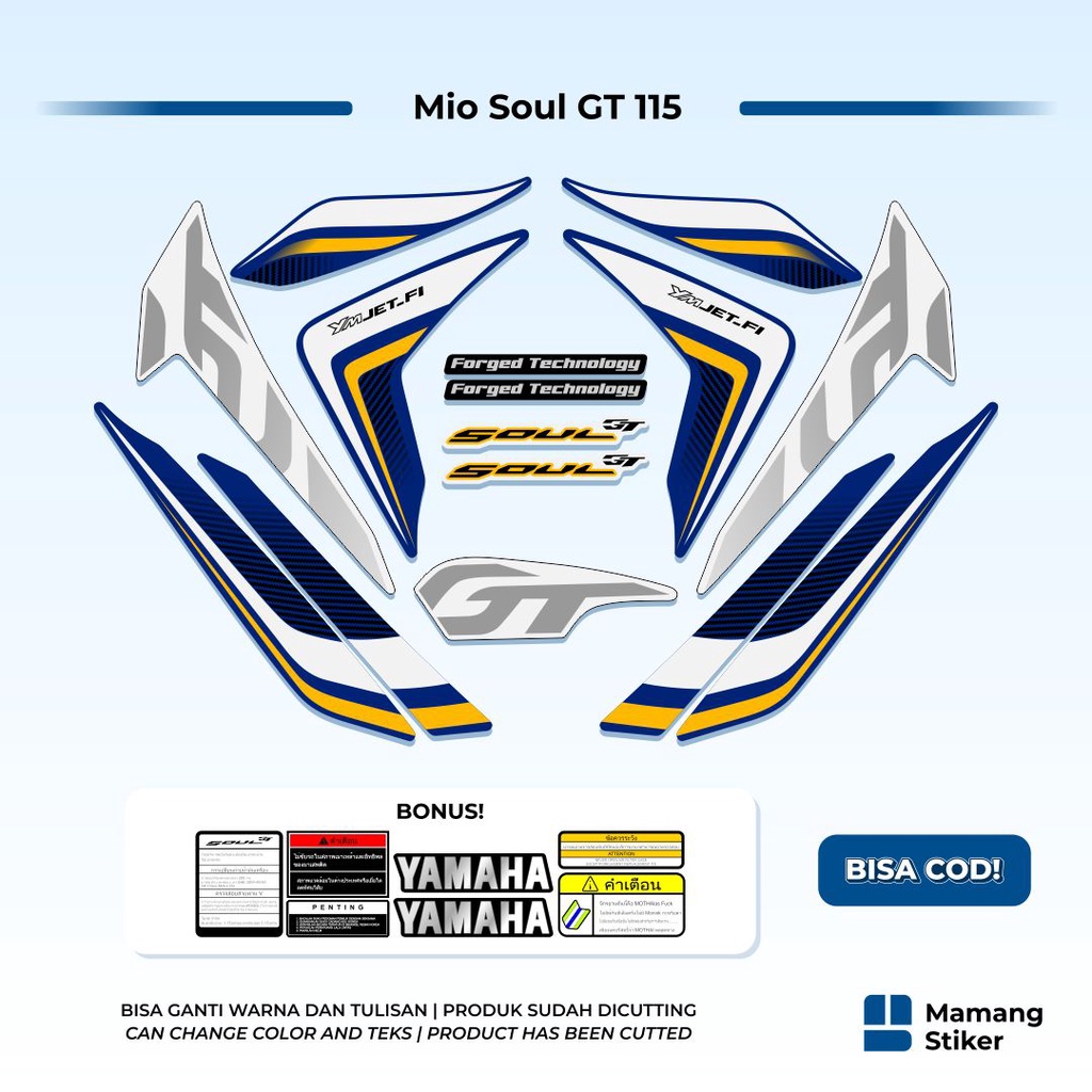 Striping Mio Soul GT 115 Full Body Variasi (3) Original Yamaha Custom Bluecore 2012 2013 2014 GT115 