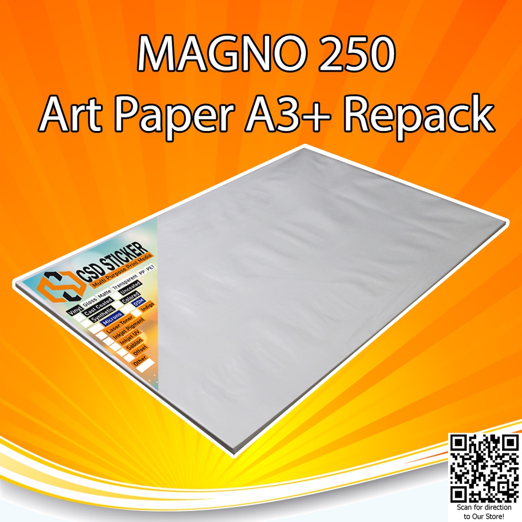 Magno Gloss Kertas Art Paper Carton CTS 250 Gsm A3+ 50 Lembar Repack