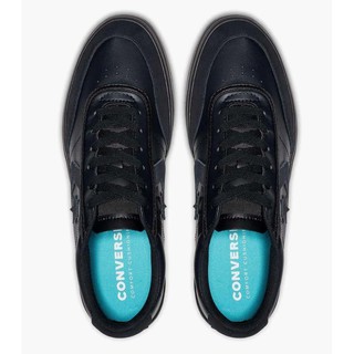  Sepatu Converse Courtlandt  Leather Ox Full Black Mens 