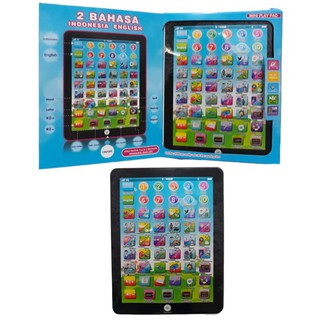 Mainan anak playpad mini IPAD TABLET 2 BAHASA belajar