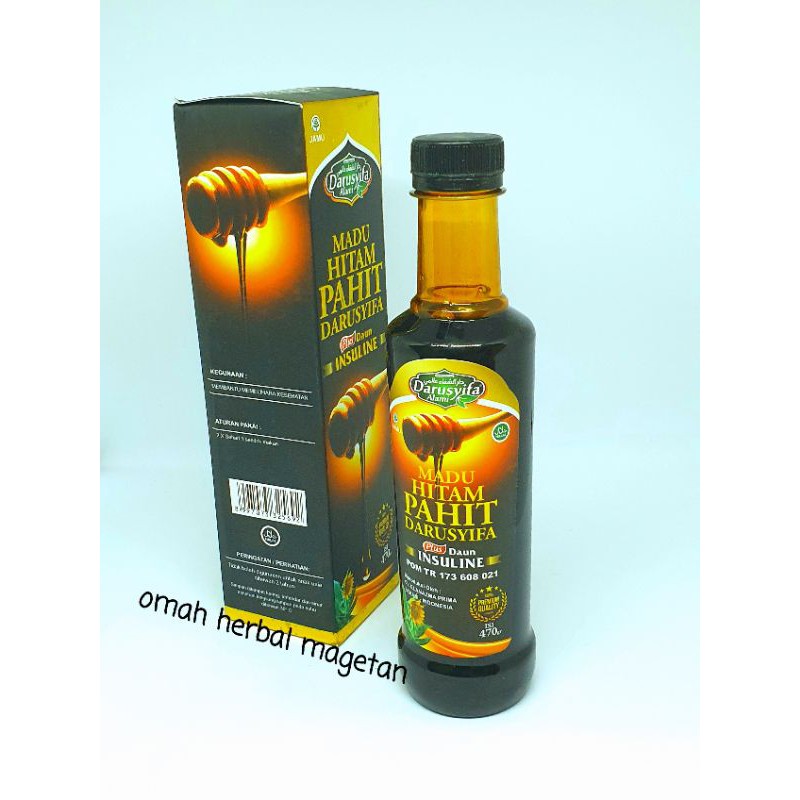 

Madu Hitam Pahit Plus Daun Insulin Darusyfa 470gr