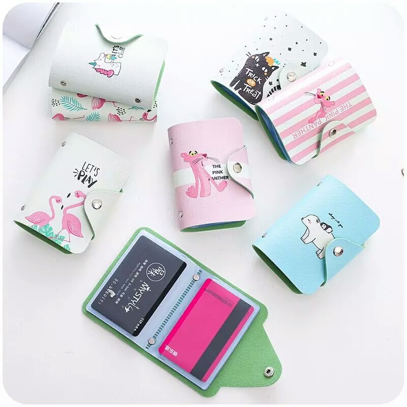 Dompet Kartu Card Holder Organizer Karakter Motif Cute Lucu Unik Impor