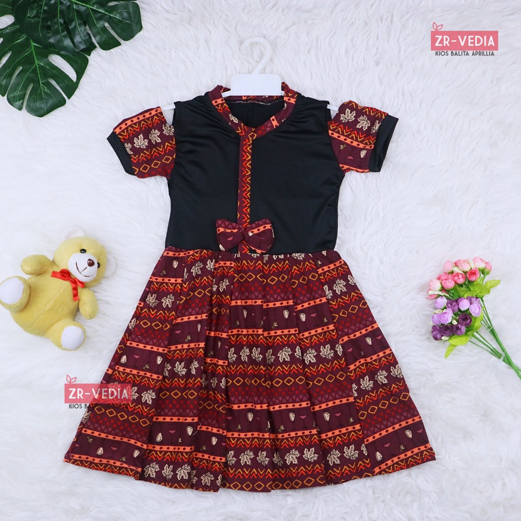 (NATAL) Dress Sabrina uk 4-7 tahun -  Baju Gaun Pesta Kids Adem Murah Dres Anak Perempuan Harian