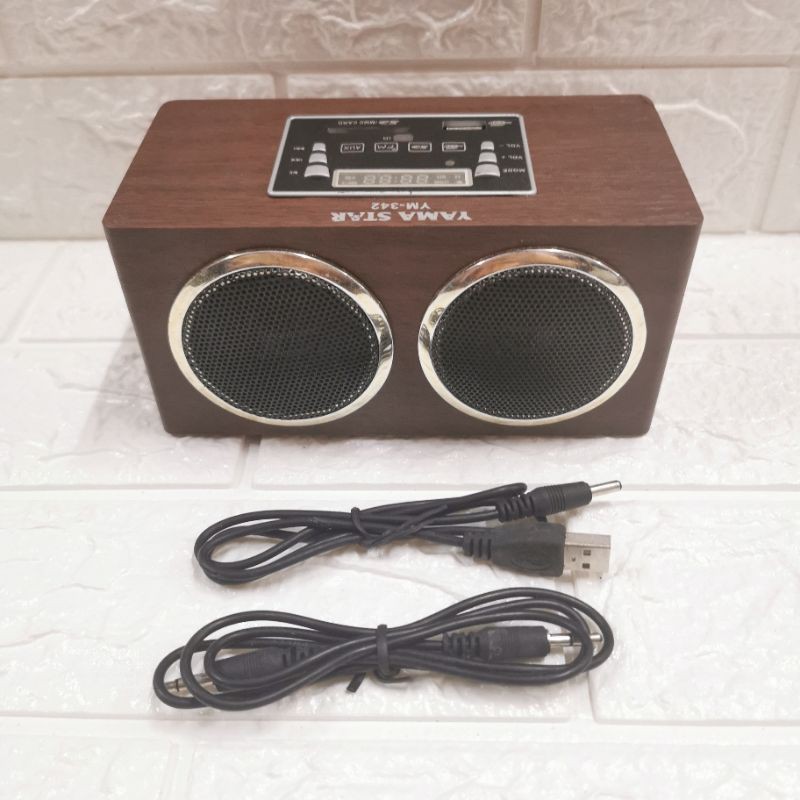 VINTAGE RADIO FM JADUL KAYU YAMA STAR YM342 USB SD MMC CARD AUX SLOT SPEAKER PORTABLE MURAH ANTIK