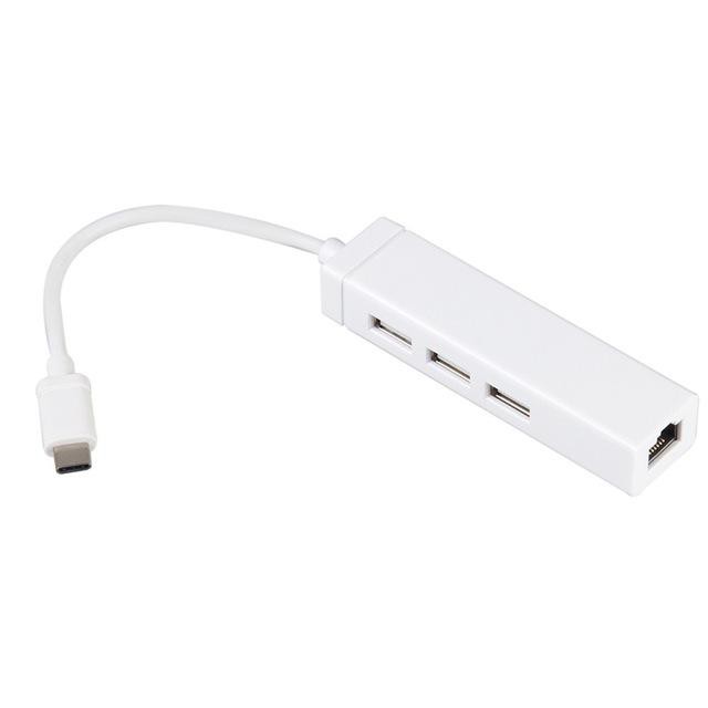 Usb type c 3.1 to Usb HUB 3 port dan LAN ethernet rj 45 converter Usb c