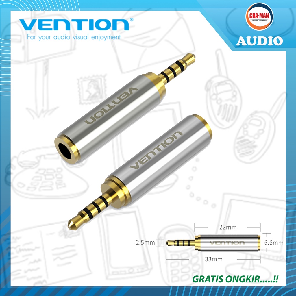 Vention S02 Audio Jack 3.5mm Female to 2.5mm Male Adapter Converter