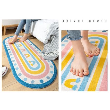 Carpet Furry Rug Oval Bedside Premium - Carpet KESET Bulu Lembut 50 x 120