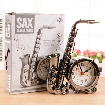 Trend-Jam Meja Vintage Saksofon / Vintage Mini Saxophone Model Alarm Clock