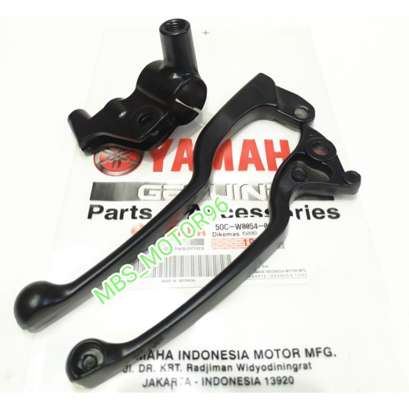 dudukan spion kiri jupiter mx new + handle kopling + handle rem depan jupiter mx new warna hitam harga 1set kualitas ori dijamin