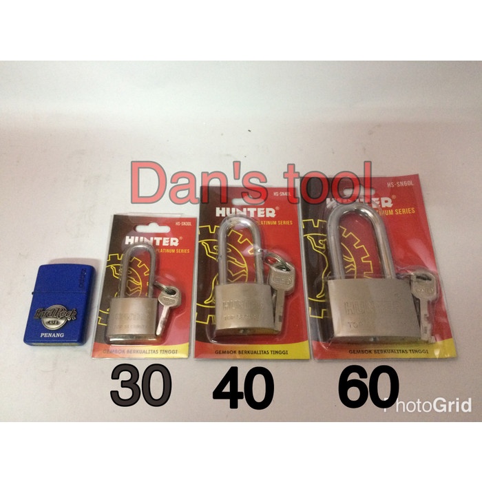 Gembok Model Pelor / Gembok Pintu Hunter 30 mm Leher Panjang