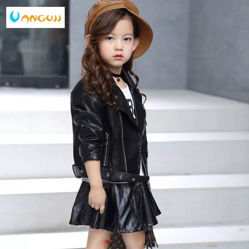 JAKET KULIT ANAK WANITA MODEL RAMONES KUALITAS PREMIUM BEST SELLER