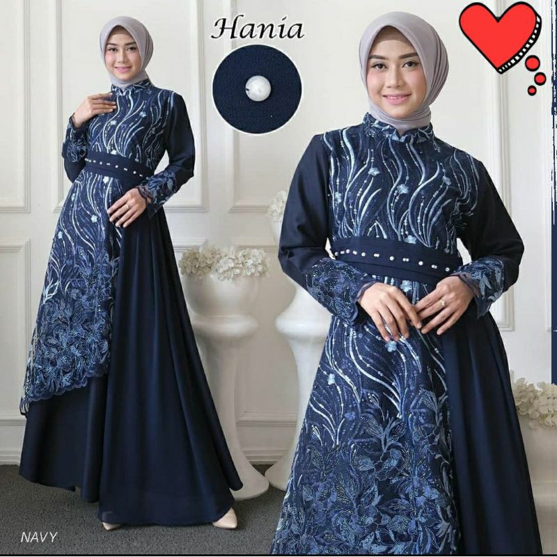 Saroja | Gamis Hania 2 Tone Brokat Mix Seruty Babydoll  | SJ Fashion