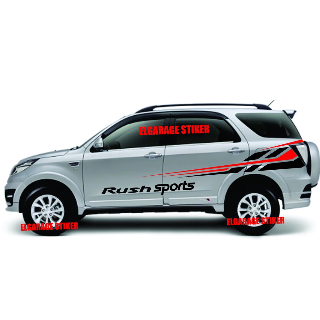Stiker mobil rush sport cuting stiker body mobil rush terios stiker mobil terbaru