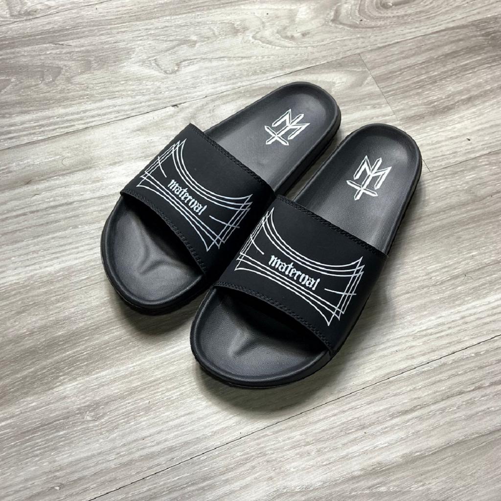 SANDAL SLIDE SLOP SLIPPER UNISEX ORIGINAL NOTBADCLUB spesial SERIES OF SPICTURAM DARK art BLACK WHITE POCKET | SENDAL HITAM PRIA WANITA