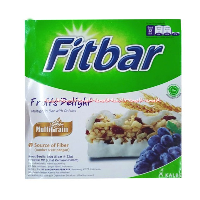 Fitbar coklat fitbar kacang nut 5pcs fitbar Fruits Cemilan low calories