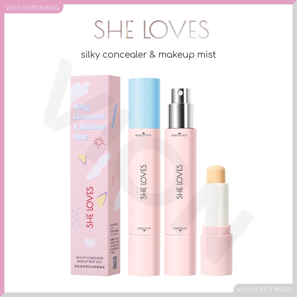 SHE LOVES Makeup Mist &amp; Concealer 2 in 1 Spray Long Last Silky Original Sheloves SL027