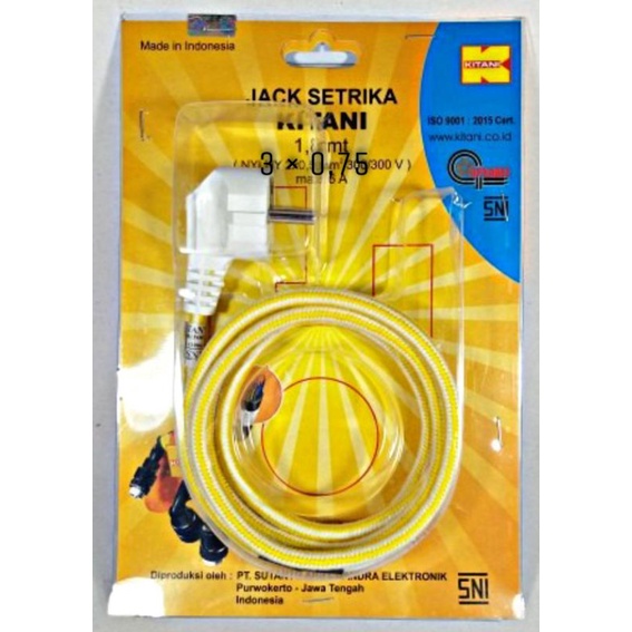 KABEL SETRIKA KITANI NYLHY  3 × 0,5mm² 300/300V Max 6A panjang  1,8 meter