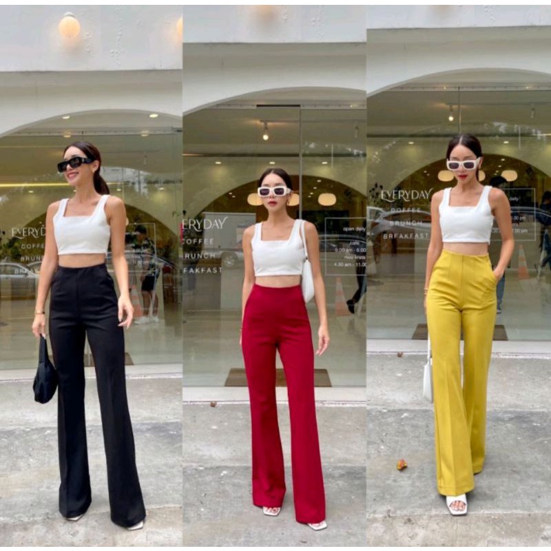 Cutbray promthong Highwaist Pants import bangkok