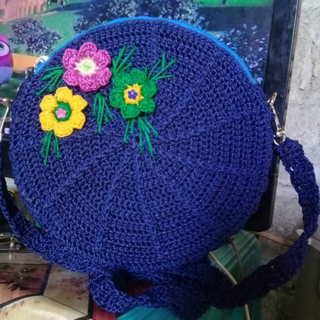 tas rajut bulat benang nilon
