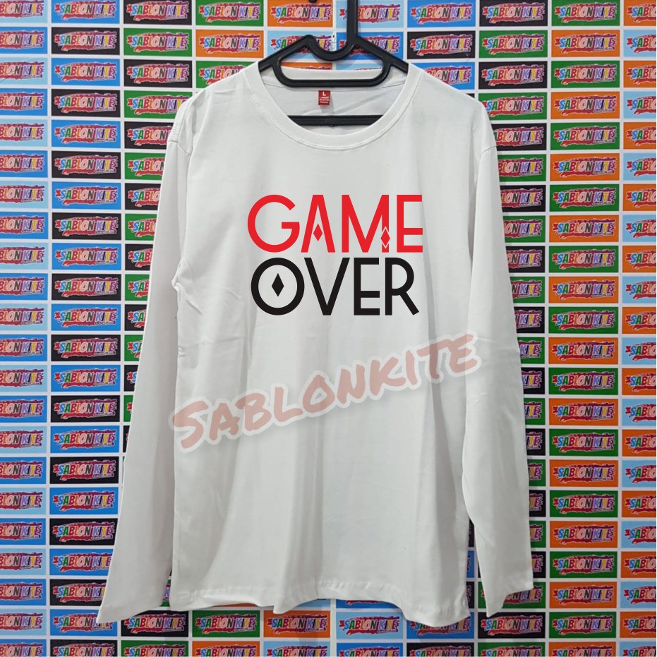 MURAH !!! KAOS SABLON GAME OVER BAHAN KAOS COTTON COMBED 30S