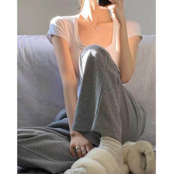 Di musim panas, kenakan T-shirt lengan pendek wanita pusar pendek ketat ketat gadis seksi olahraga k