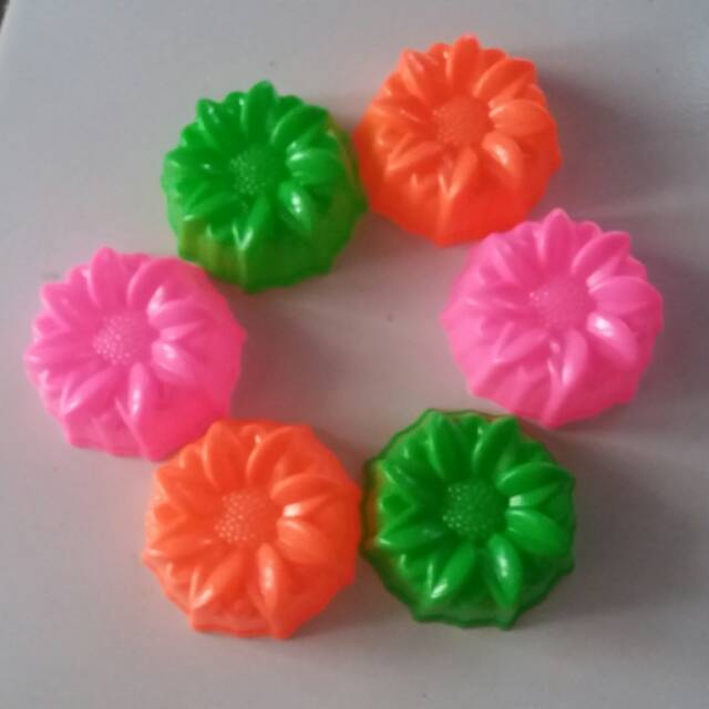 12pcs Cetakan Bolu kukus putu ayu Puding Bunga Matahari Teratai Diameter 6.5cm