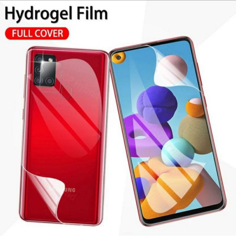 For Samsung Galaxy A21S New Anti Gores Screen Protector Hydrogel Depan Belakang Full Cover