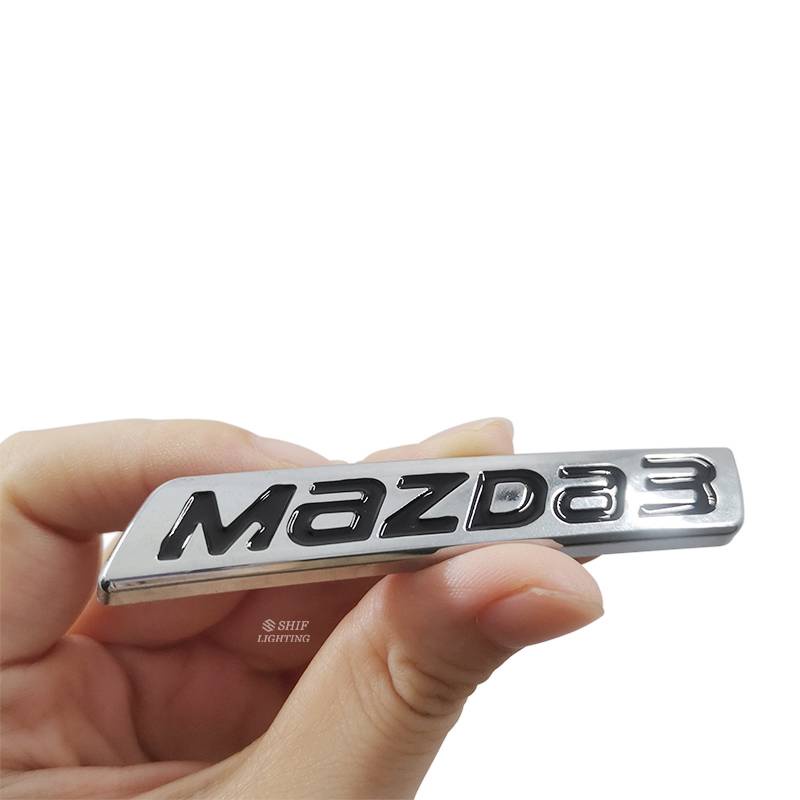 1 X ABS Chrome MAZDA 3 MAZDA3  Logo Car Auto Emblem Badge Sticker Decal Replacement For MAZDA 3