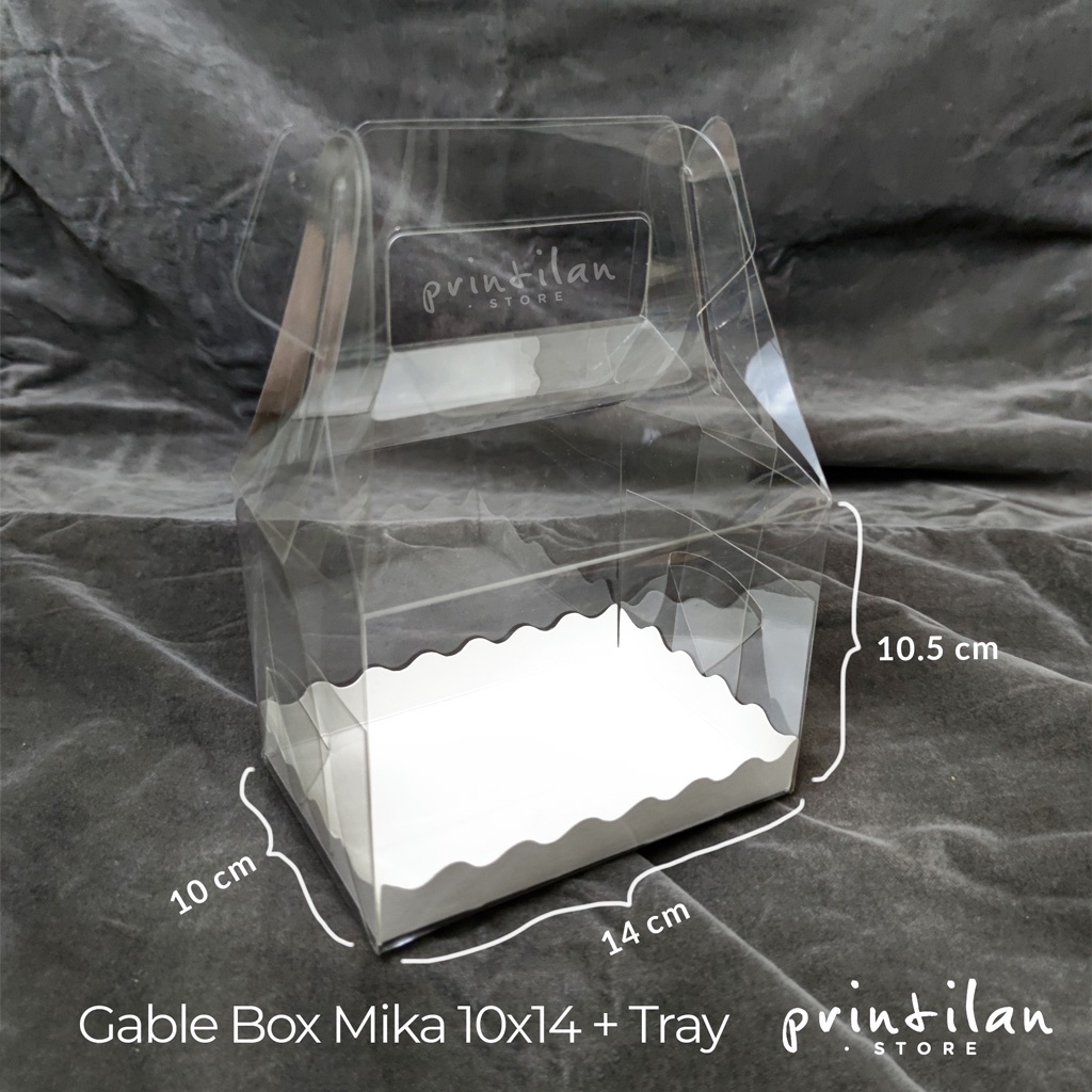 

[10x14x10.5] Transparent Gable Box / Kotak Hampers Mika Bening
