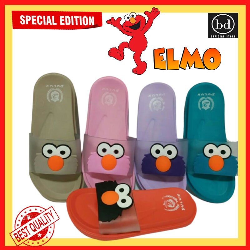 Sandal Selop karet Anak Perempuan / cewek karakter Elmo lucu kekinian murah import quality s31