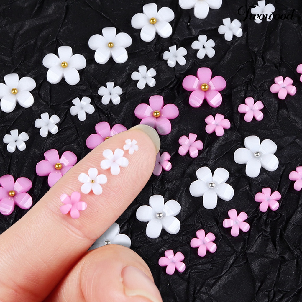 6 Grids Dekorasi Manicure Nail Art Bentuk Bunga Bahan Resin