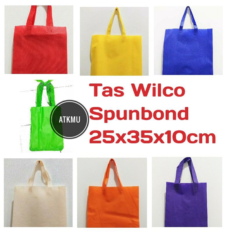 

Tas Spunbond Polos 25x35x10cm 30x40cm 38x45cm WILCO / Goodie Bag Tas Bingkisan Lipat Samping
