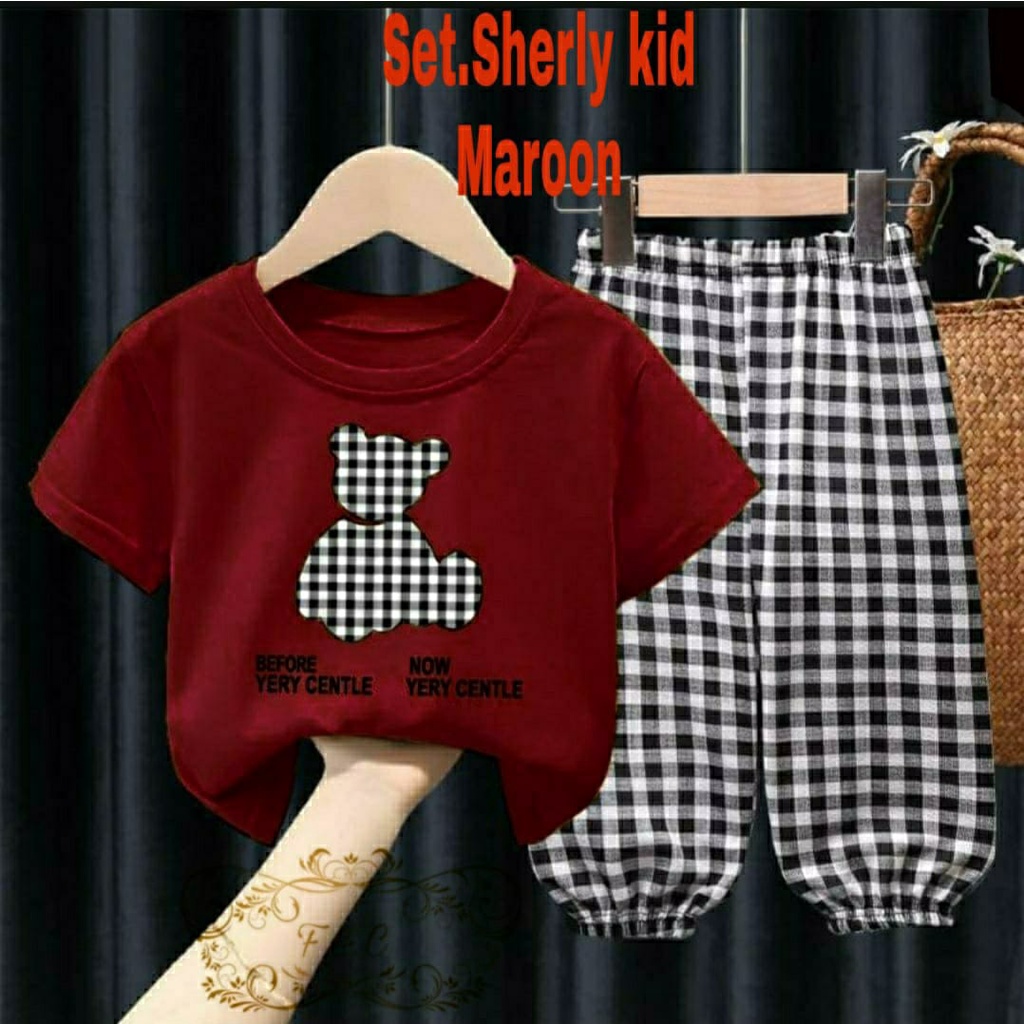 PCS SET SHERLY KID FE PAKAIAN ANAK PEREMPUAN BAHAN BABYTERRY 3 UKURAN S M L