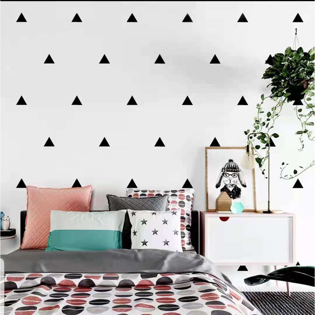 WALLPAPER STICKER DINDING MOTIF SEGITIGA 45CM X 10M