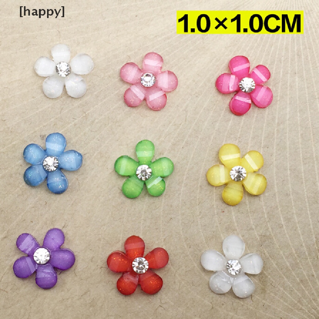 20pcs Bunga Resin 10mm Untuk Scrapbook / Handphone / Craft Diy