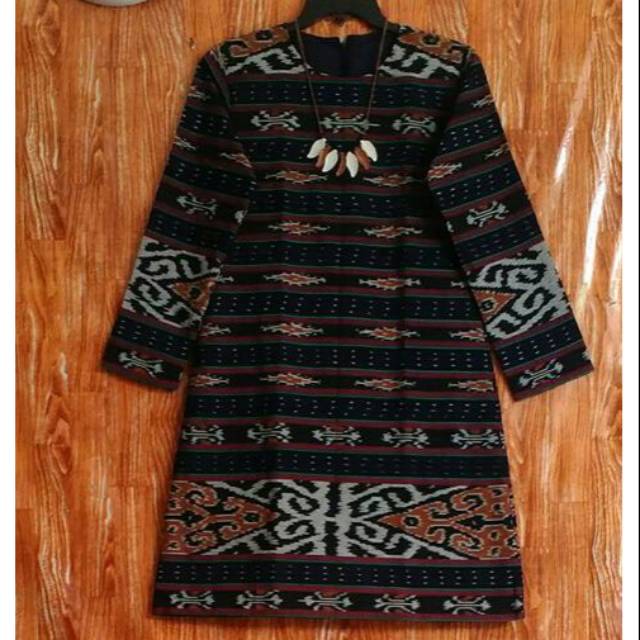 Tunik motif kalimantan brown A+