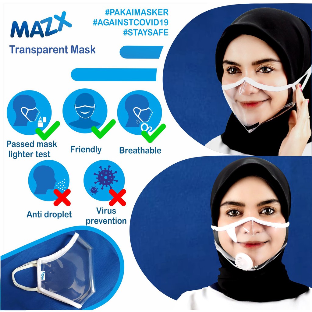 Masker transparan pengantin wedding mulut bening bonus filter respirator non medis kain earloop hijab konektor kesehatan non kn95 kf94 duckbill face shield mask dua ukuran bisa sepasang clear tembus pandang-6