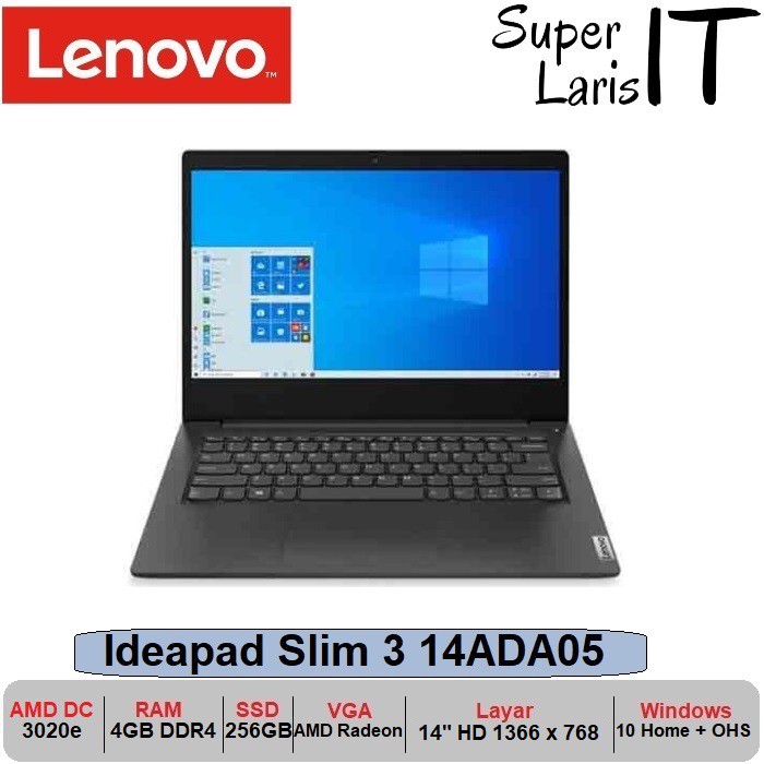 Lenovo Ideapad Slim 3 14ADA05 Amd Athlon 3020e|4GB|256GB|14"|W10 OHS