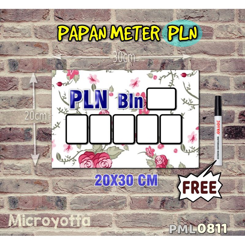 

Microyotta Papan Meter Listrik PLN PAM motif Unik - Flower 11