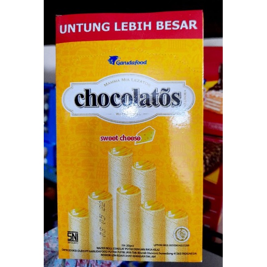 Chocolatos reguler 9 gr x 24 pcs / chocolatos hazelnut 16gr x 20pcs/ chocolatos black 16gr x 20pcs/ chocolatos sweet cheese 16gr x 20pcs