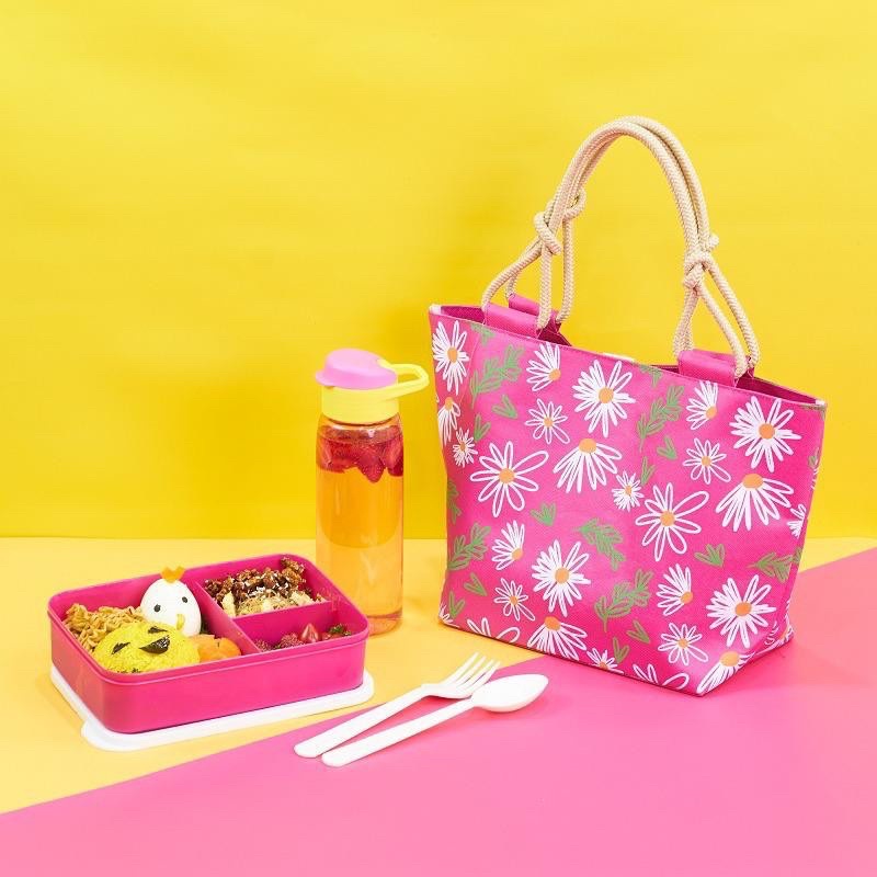 Kotak makan set Yumi flower / lunch box / tempat makan set