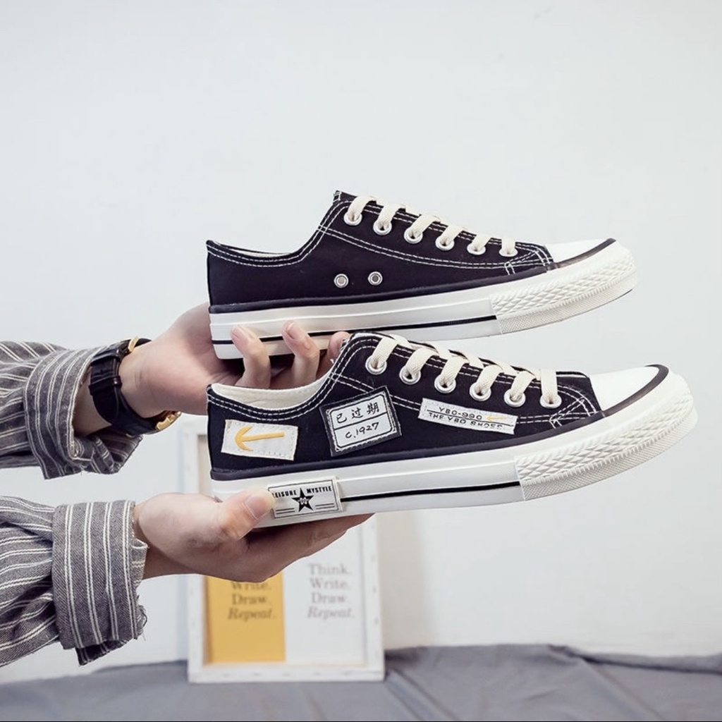 Sepatu Sneakers Import Outxide Korean Style Breatheable-Black