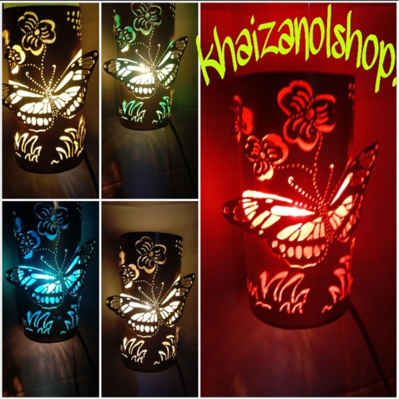 lampu hias pvc ukir timbul motif kupu-kupu tempel di dinding