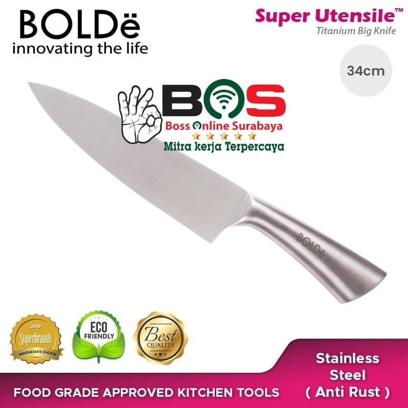 Pisau BOLDe Cooking Knife Titanium Pisau Dapur Stainless Besar Kuat Titanium