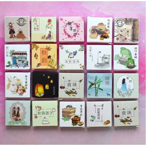 6x6cm Color Cute Label Stickers Series - Seri Label Stiker 6x6cm